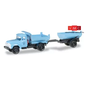 Herpa 745758 ZIL 130 billencs teherautó, utánfutóval- kék (H0)
