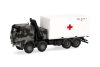 Herpa 747288 Iveco Trakker 8x8 platós katonai teherautó rakodódaruval, konténerrel (H0)
