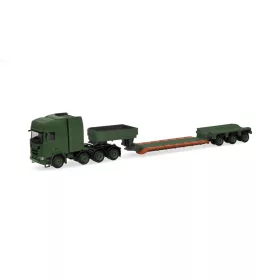   Herpa 747295 Scania CR 20 HD katonai nyergesvontató, munkagépszállító félpótkocsival (H0)