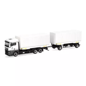   Herpa 747349 MAN TGX GM csereszekrényszállító teherautó, pótkocsival - Bundeswehr/Fahschule (H0)