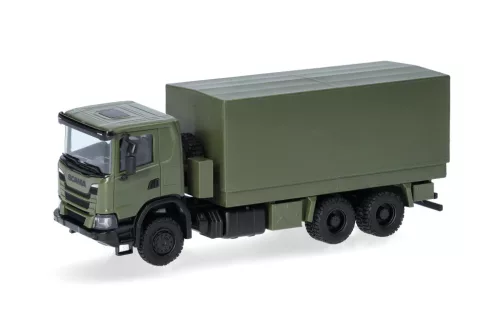 Herpa 747370 Scania XT17 ponyvás katonai teherautó (H0)