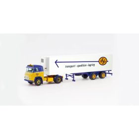 Herpa 87MBS026055 Scania LB 76 nyergesvontató, hűtődobozos félpótkocsival, ASG (H0)