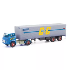   Herpa 87MBS026222 Scania LB 76 nyergesvontató, dobozos félpótkocsival - Goedkoop (NL) (H0)