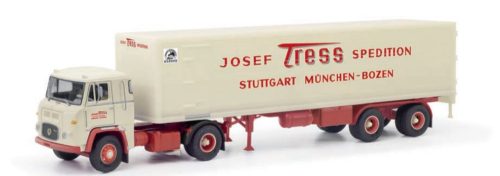 Herpa 87MBS026260 Scania Vabis LB 76 nyergesvontató, dobozos félpótkocsival - Tress (H0)