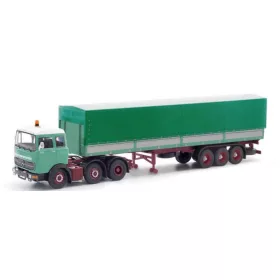   Herpa 87MBS026338 Mercedes-Benz LPS 2032 nyergesvontató, ponyvás félpótkocsival - Posteher (H0)
