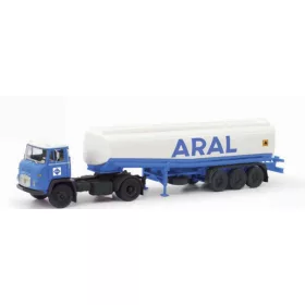   Herpa 87MBS026482 Scania Vabis LB 76 nyergesvontató, üzemanyagszállító félpótkocsival - Aral (H0)