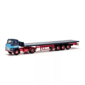   Herpa 87MBS026499 Scania Vabis LB 76 nyergesvontató, platós félpótkocsival - Malcolm (H0)