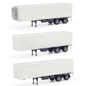   Herpa 87MBS026512 Dobozos kamionfélpótkocsi-készlet, 3-részes (H0)