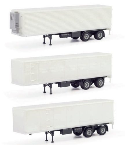 Herpa 87MBS026512 Dobozos kamionfélpótkocsi-készlet, 3-részes (H0)