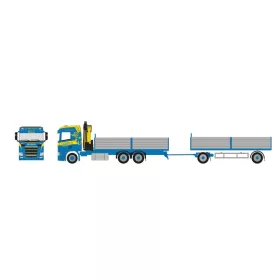   Herpa 926072 Scania CR 20 ND platós teherautó rakodódaruval, pótkocsival - Martin Wittwer (H0)