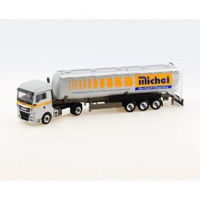   Herpa 929127 MAN TGX XLX nyergesvontató, silótartályos félpótkocsival - Michelbau (H0)