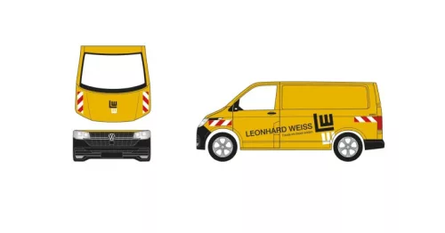 Herpa 937252 Volkswagen Transporter T6.1 dobozos, Leonhard Weiss (H0)