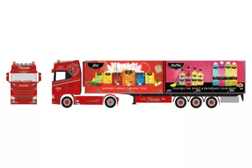 Herpa 943895 Scania CS 20 HD nyergesvontató, hűtődobozos félpótkocsival - Rüter/Yogi (H0)
