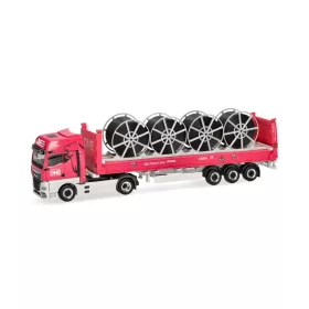   Herpa 960335 MAN eTGX nyergesvontató, flatrack-konténerszállító félpótkocsival -  ONE (H0)