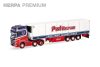 Herpa 960724 Scania CS20 HD nyergesvontató, hűtődobozos félpótkocsival, PWT - Peter Wouters (B) (H0)