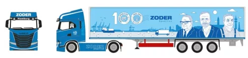 Herpa 961479 Iveco S-Way facelift nyergesvontató, dobozos félpótkocsival - ZODER (H0)