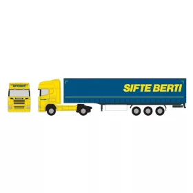   Herpa 961721 Scania R TL nyergesvontató, ponyvás félpótkocsival - Sifte Berti (H0)