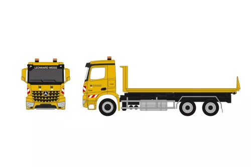 Herpa 962407 Mercedes-Benz Arocs M csereszekrényszállító teherautó, lapos konténerrel - Leonhard Weiss (H0)