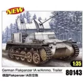   HobbyBoss 80143 German Flakpanzer 1A w/ Ammo. Trailer 1/35 harckocsi makett harcjármű makett (1/35)