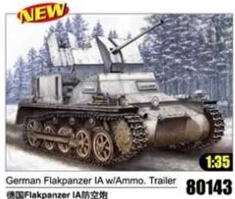 HobbyBoss 80143 German Flakpanzer 1A w/ Ammo. Trailer 1/35 harckocsi makett