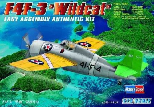 HobbyBoss 80219 F4F-3  ''Wildcat'' repülőgép makett (1/72)