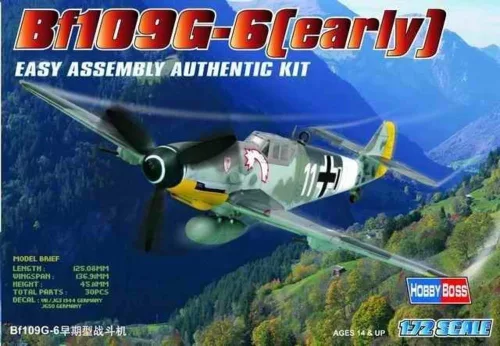 HobbyBoss 80225 Messerschmitt Bf-109 G-6 (early) repülőgép makett (1/72)