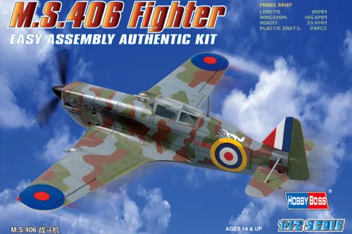 HobbyBoss 80235 Morane-Saulnier MS.406 Fighter repülőgép makett (1/72)