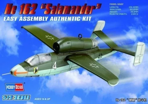 HobbyBoss 80239 Heinkel He-162 'Salamander' repülőgép makett (1/72)