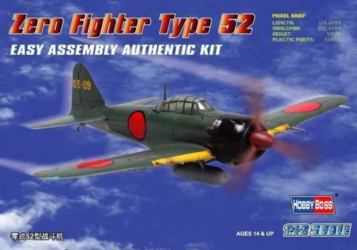 HobbyBoss 80241 Mitsubishi Zero Fighter Type 52 repülőgép makett (1/72)