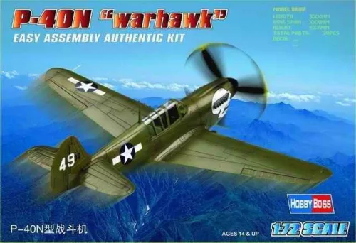 HobbyBoss 80252 Curtiss P-40N ''Kitty hawk'' repülőgép makett (1/72)