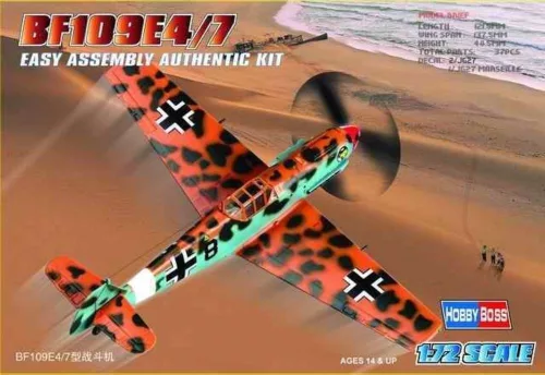 HobbyBoss 80254 Messerschmitt Bf 109E-4/7 repülőgép makett (1/72)