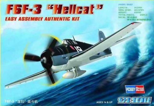 HobbyBoss 80256 F6F-3 ''Hellcat'' repülőgép makett (1/72)