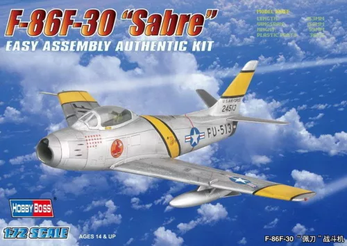 HobbyBoss 80258 North American F-86F-30 'Sabre' Fighter repülőgép makett (1/72)