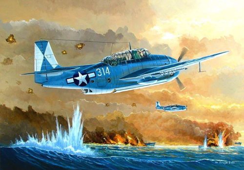 HobbyBoss 80325 TBM-3 Avenger Torpedo Bomber repülőgép makett (1/48)