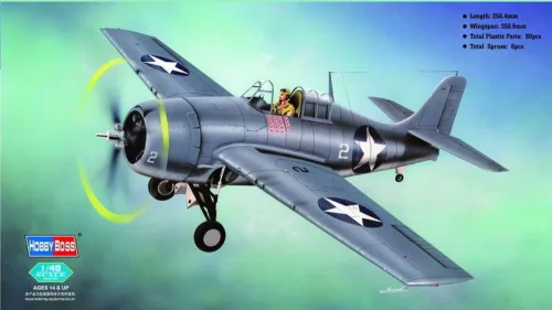 HobbyBoss 80328 Grumman F4F-4 Wildcat Fighter repülőgép makett (1/48)