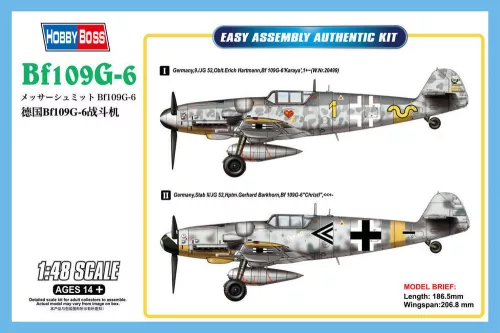 HobbyBoss 81751 Messerschmitt Bf-109G-6 repülőgép makett (1/48)
