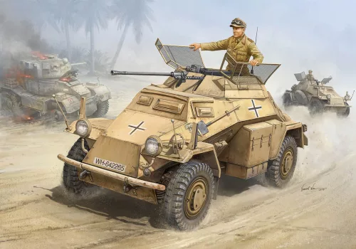 HobbyBoss 82442 German Sd.Kfz. 222 Leichter Panzerspahwagen 2cm harcjármű makett (1/35)