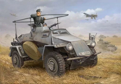 HobbyBoss 82443 German Sd.Kfz 223 Leichter Panzerspahwagen Funk harcjármű makett (1/35)