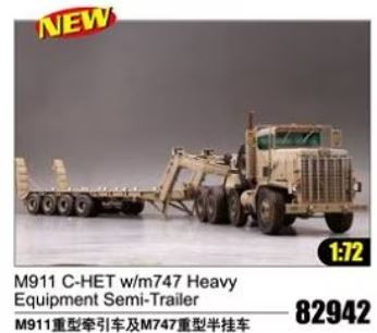 HobbyBoss 82942 US M911 C-HET w/ M747 Heavy Equipment semi-trailer 1/72 harcjármű makett