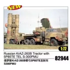   HobbyBoss 82944 Russian KrAZ-260B Tractor with 5P85TE TEL S-300PMU 1/72 harcjármű makett (1/72)