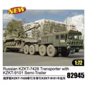   HobbyBoss 82945 Russian KZKT-7428 Transporter with KZKT-9101 semi-trailer 1/72 harcjármű makett (1/72)