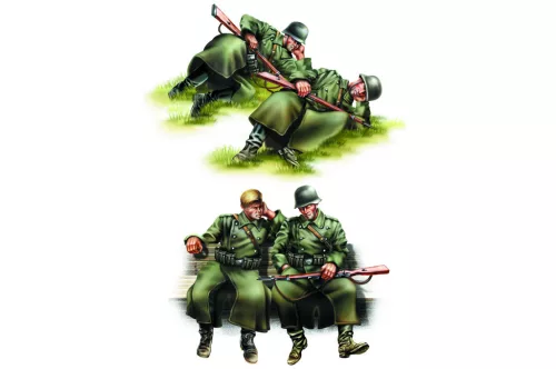 HobbyBoss 84420 German Infantry - Taking a rest Figura makett (1/35)
