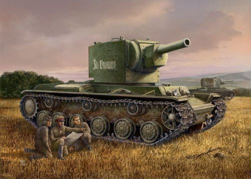 HobbyBoss 84816 Russian  KV-2 Tank harcjármű makett (1/48)