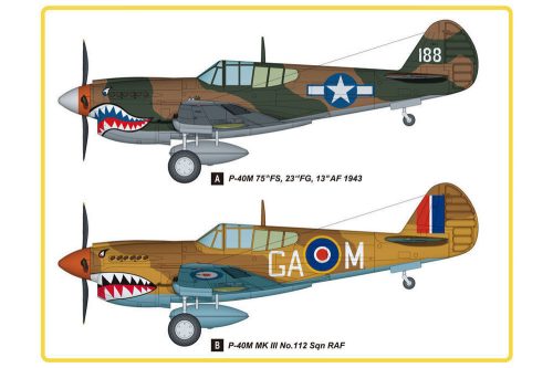 HobbyBoss 85801 P-40E Kitty Hawk Fighter repülőgép makett (1/48)