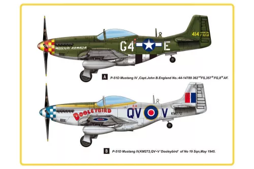 HobbyBoss 85802 North American P-51D Mustang IV Fighter repülőgép makett (1/48)