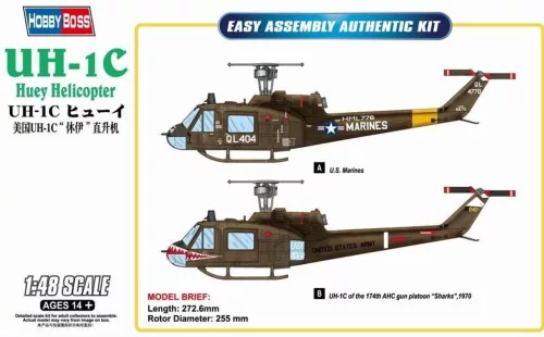 HobbyBoss 85803 Bell UH-1C Huey Helicopter helikopter maket (1/48)