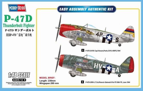 HobbyBoss 85804 P-47D Thunderbolt Fighter repülőgép makett (1/48)