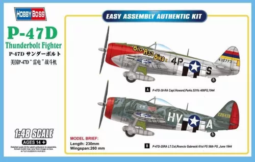 HobbyBoss 85804 Republic P-47D Thunderbolt Fighter repülőgép makett (1/48)