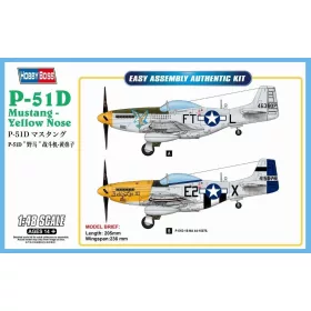   HobbyBoss 85808 North American P-51D Mustang-Yellow Nose repülőgép makett (1/48)