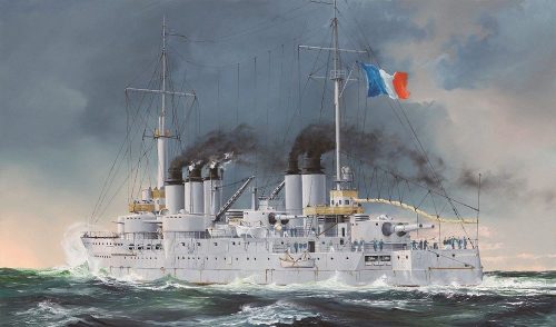 HobbyBoss 86505 French Navy Pre-Dreadnought Battleship Condorcet Hajó makett (1/350)